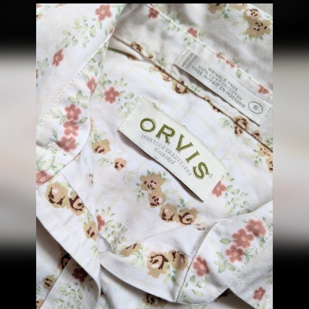 Orvis Womens Cream Floral Size 6 - Picture 2 of 10